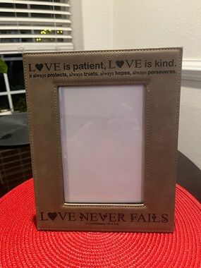 LOVE Never Fails Taupe Photo Frame